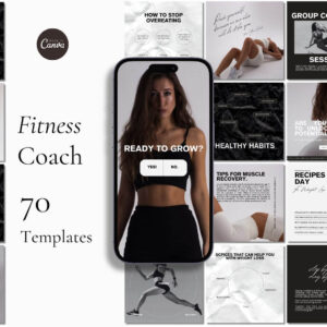 Whether you are a fitness trainer, health coach, wellness, or yoga instructor, our high-quality, customizable templates are elevating your social media content. Transform your online presence. Make your social media shine and attract more clients! Engaging, customizable social media contents for fitness coaches, coaching and pilates and yoga instructors, get a healthy life, consistency, health and wellness coaching, nutrition coaching, fitness motivation tips, fitness content creator, fitness motivation, fitness models