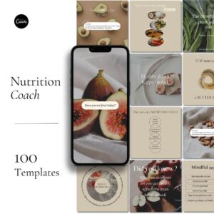 Ultimate Nutrition Coach Social Media Pack – Boost Your Online Presence - Transform your nutrition coaching business with our Ultimate Nutrition Coach Social Media Pack! This comprehensive bundle features 85 stunning templates in two optimal sizes: Posts (1080 x 1080) and Stories (1080 x 1920), specifically designed to elevate your Instagram game.