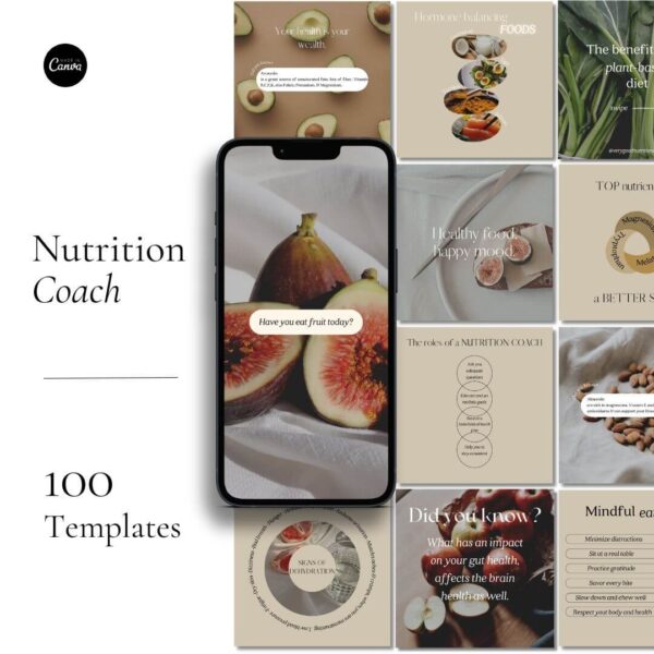 Ultimate Nutrition Coach Social Media Pack – Boost Your Online Presence - Transform your nutrition coaching business with our Ultimate Nutrition Coach Social Media Pack! This comprehensive bundle features 85 stunning templates in two optimal sizes: Posts (1080 x 1080) and Stories (1080 x 1920), specifically designed to elevate your Instagram game.