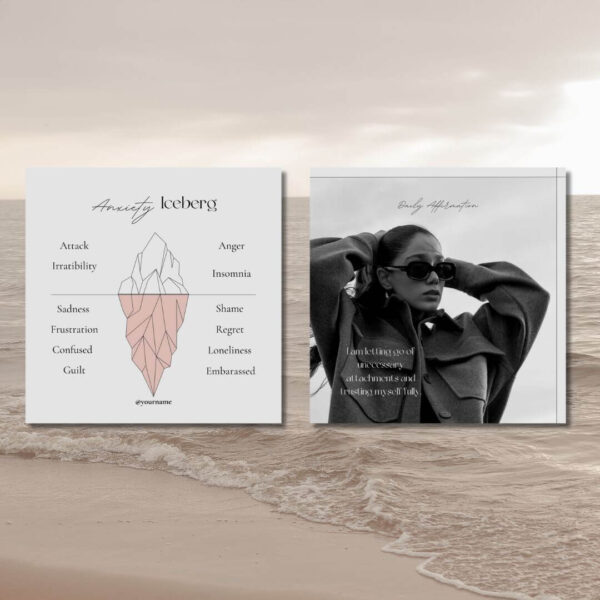 Introducing our new digital product tailored specifically for psychologists: the Social Media Template Pack! This collection is designed to enhance your online presence, increase engagement, and connect with your audience on Instagram. With a range of thoughtfully designed templates, you can effortlessly create compelling posts that highlight your expertise, share mental health tips, and support your followers. Our Social Media Template Pack for psychologists includes customizable templates for mental health advice, client testimonials, inspirational quotes, therapy session tips, and more. Each template is easy to edit and adapt to your brand, ensuring a consistent and professional appearance across all your social media platforms.