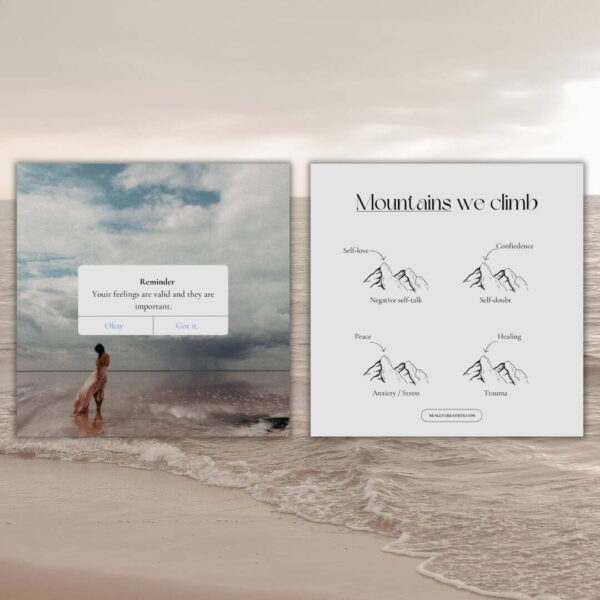 Introducing our new digital product tailored specifically for psychologists: the Social Media Template Pack! This collection is designed to enhance your online presence, increase engagement, and connect with your audience on Instagram. With a range of thoughtfully designed templates, you can effortlessly create compelling posts that highlight your expertise, share mental health tips, and support your followers. Our Social Media Template Pack for psychologists includes customizable templates for mental health advice, client testimonials, inspirational quotes, therapy session tips, and more. Each template is easy to edit and adapt to your brand, ensuring a consistent and professional appearance across all your social media platforms.