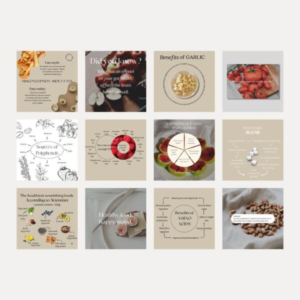 Ultimate Nutrition Coach Social Media Pack – Boost Your Online Presence - Transform your nutrition coaching business with our Ultimate Nutrition Coach Social Media Pack! This comprehensive bundle features 85 stunning templates in two optimal sizes: Posts (1080 x 1080) and Stories (1080 x 1920), specifically designed to elevate your Instagram game.