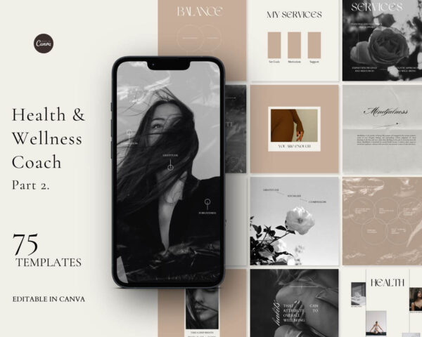 Premium Health Coach, Social Media Templates, Wellness Coach