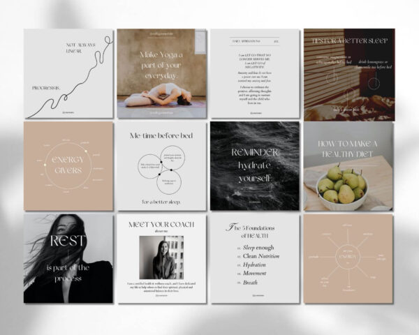 IDEAL FOR: -Nutrition Coaches -Wellness Coaches -Health Coaches -Life Coaches -Self Care Coaches -Self Help Coaches -Yoga Teachers -Bloggers -Content Creators