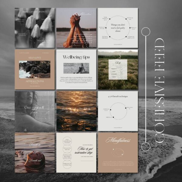 IDEAL FOR: -Nutrition Coaches Coaching -Health Coaches -Life Coaches -Self Care Coaches -Self Help Coaches -Yoga Teachers -Creative content Creative posts Instagram Premium Templates for coaches Contains Carousel Posts Creative design Wellbeing coach