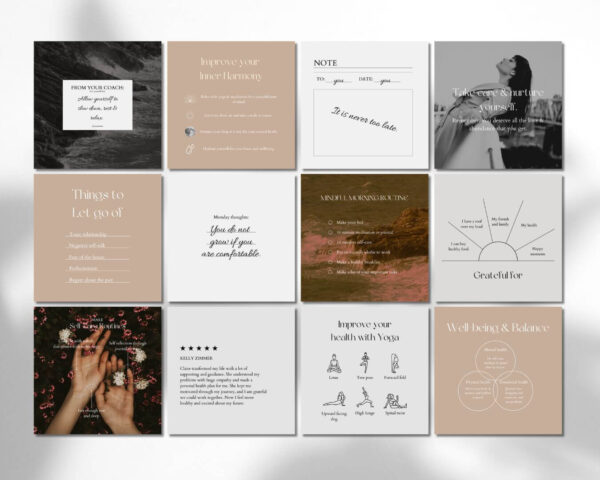 IDEAL FOR: -Nutrition Coaches -Wellness Coaches -Health Coaches -Life Coaches -Self Care Coaches -Self Help Coaches -Yoga Teachers -Bloggers -Content Creators