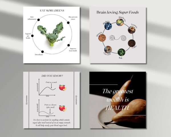 Ultimate Nutrition Coach Social Media Pack – Boost Your Online Presence - Transform your nutrition coaching business with our Ultimate Nutrition Coach Social Media Pack! This comprehensive bundle features 85 stunning templates in two optimal sizes: Posts (1080 x 1080) and Stories (1080 x 1920), specifically designed to elevate your Instagram game.