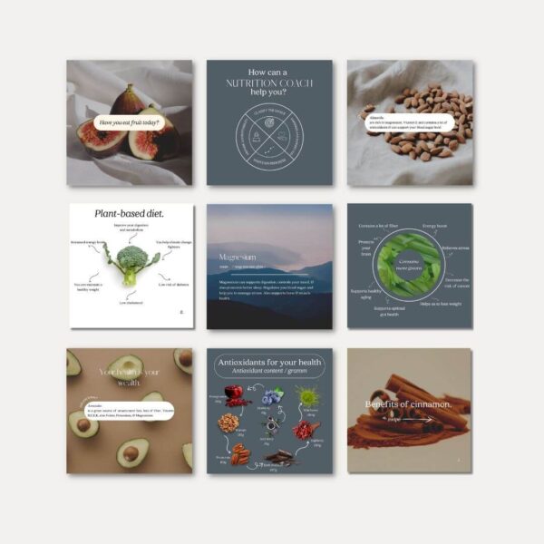 Ultimate Nutrition Coach Social Media Pack – Boost Your Online Presence - Transform your nutrition coaching business with our Ultimate Nutrition Coach Social Media Pack! This comprehensive bundle features 85 stunning templates in two optimal sizes: Posts (1080 x 1080) and Stories (1080 x 1920), specifically designed to elevate your Instagram game.
